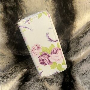 Chic Floral Double Zip Wallet